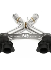 Fabspeed Supersport X-Pipe Exhaust System w/ Can-Am Quad Style Black Tips McLaren 650S 2014-2017                                     - FS.MCL.650S.SSXQB - Image 2