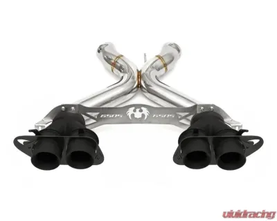 Fabspeed Supersport X-Pipe Exhaust System w/ Can-Am Quad Style Black Tips McLaren 650S 2014-2017 - FS.MCL.650S.SSXQB