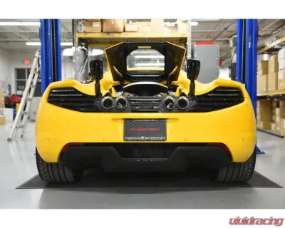Fabspeed Supersport X-Pipe Exhaust System w/ Can-Am Quad Style Black Tips McLaren 650S 2014-2017 - FS.MCL.650S.SSXQB