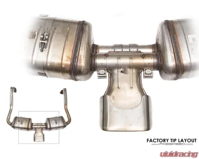 Fabspeed Maxflo True X-Pipe w/ Single Wall Brushed Stainless Steel Dual Tips Porsche 718 Boxster | Cayman 2017+ - FS.POR.718.DLTBR