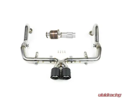 Fabspeed Maxflo with Sport Cat Package w/ Brushed Stainless Steel Tips Porsche 718 Boxster | Cayman 2017+ - FS.POR.718.MAXBR