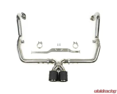 Fabspeed Maxflo Catback Exhaust System w/ Brushed Stainless Steel Tips Porsche 718 Boxster | Cayman 2017+ - FS.POR.718.SSBR