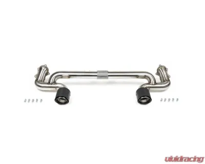 Fabspeed Lightweight Competition Exhaust System w/ Brushed Stainless Single Wall Tips Porsche 718 GT4 | GTS | Spyder (Late Model Bracket) 2020+ - FS.POR.718GT4.LCETDT