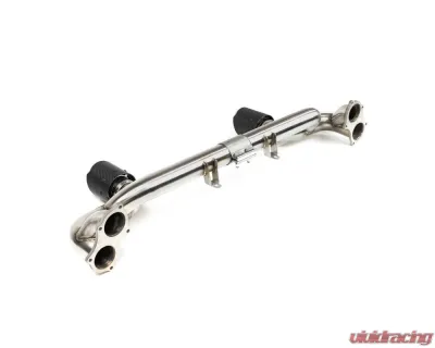 Fabspeed Lightweight Competition Exhaust System w/ Brushed Stainless Single Wall Tips Porsche 718 GT4 | GTS | Spyder (Late Model Bracket) 2020+ - FS.POR.718GT4.LCETDT