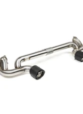 Fabspeed Lightweight Competition Exhaust System w/ Brushed Stainless Single Wall Tips Porsche 718 GT4 | GTS | Spyder (Late Model Bracket) 2020+                                     - FS.POR.718GT4.LCETDT - Image 6