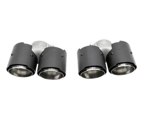Fabspeed Deluxe Quad Tips (For PSE) w/ Carbon Fiber Tips Porsche 958 V6 2011-2014