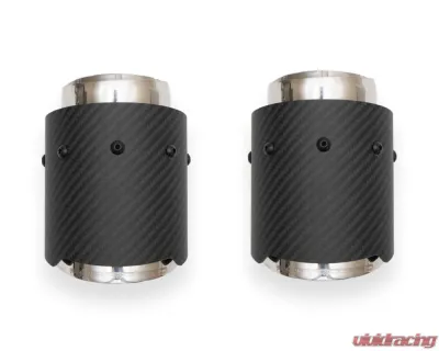 Fabspeed Carbon Fiber Deluxe Dual Style Tips (For PSE) Porsche 991.2 Carrera 2017-2019 - FS.POR.9912.PSEDLTCF