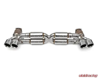 Fabspeed Race Supersport X-Pipe Exhaust System w/ Polished Stainless Steel Quad Tips Porsche 991 Turbo | Turbo S 2013-2016 - FS.POR.991T.SSRXQ