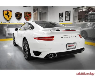 Fabspeed Race Supersport X-Pipe Exhaust System w/ Polished Stainless Steel Quad Tips Porsche 991 Turbo | Turbo S 2013-2016 - FS.POR.991T.SSRXQ