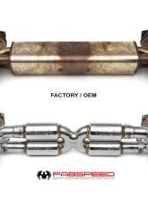 Fabspeed Race Supersport X-Pipe Exhaust System w/ Polished Stainless Steel Quad Tips Porsche 991 Turbo | Turbo S 2013-2016                                     - FS.POR.991T.SSRXQ - Image 3
