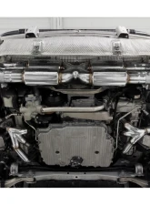 Fabspeed Race Supersport X-Pipe Exhaust System w/ Polished Stainless Steel Quad Tips Porsche 991 Turbo | Turbo S 2013-2016                                     - FS.POR.991T.SSRXQ - Image 4