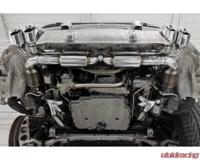 Fabspeed Race Supersport X-Pipe Exhaust System w/ Polished Stainless Steel Quad Tips Porsche 991 Turbo | Turbo S 2013-2016 - FS.POR.991T.SSRXQ