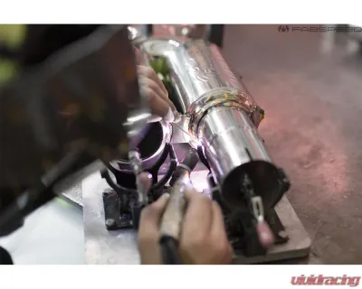 Fabspeed Race Supersport X-Pipe Exhaust System w/ Polished Stainless Steel Quad Tips Porsche 991 Turbo | Turbo S 2013-2016 - FS.POR.991T.SSRXQ