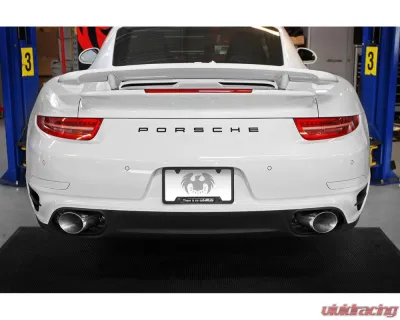 Fabspeed Race Supersport X-Pipe Exhaust System w/ Polished Stainless Steel Quad Tips Porsche 991 Turbo | Turbo S 2013-2016 - FS.POR.991T.SSRXQ