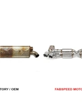 Fabspeed Street Supersport X-Pipe Exhaust System w/ Satin Black Quad Tips Porsche 997.2 Turbo | Turbo S 2010-2012                                     - FS.POR.9972T.SSSXB - Image 2