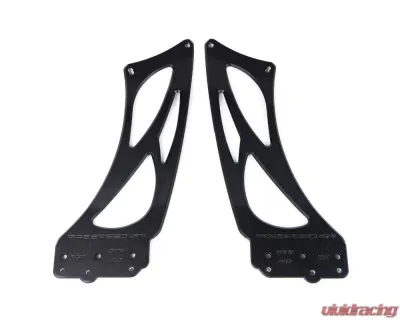 Fabspeed Clear Coated Billet Aluminum Monoblock Wing Risers Porsche 981 | 718 Cayman GT4 2015+ - FS.POR.GT4.MWR.AS