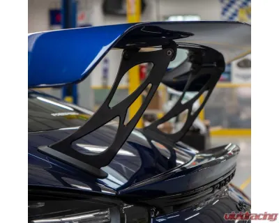 Fabspeed Clear Coated Billet Aluminum Monoblock Wing Risers Porsche 981 | 718 Cayman GT4 2015+ - FS.POR.GT4.MWR.AS