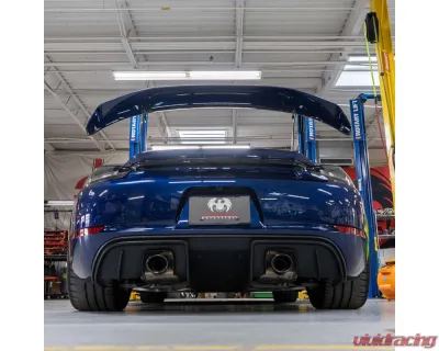 Fabspeed Clear Coated Billet Aluminum Monoblock Wing Risers Porsche 981 | 718 Cayman GT4 2015+ - FS.POR.GT4.MWR.AS