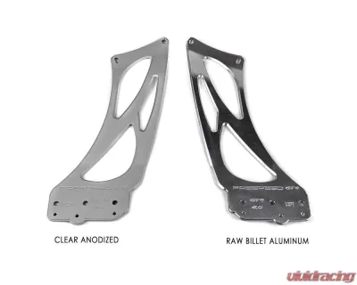 Fabspeed Clear Coated Billet Aluminum Monoblock Wing Risers Porsche 981 | 718 Cayman GT4 2015+ - FS.POR.GT4.MWR.AS