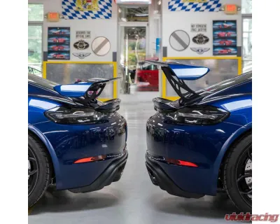 Fabspeed Clear Coated Billet Aluminum Monoblock Wing Risers Porsche 981 | 718 Cayman GT4 2015+ - FS.POR.GT4.MWR.AS