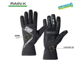 OMP Racing Rain-K Gloves Black