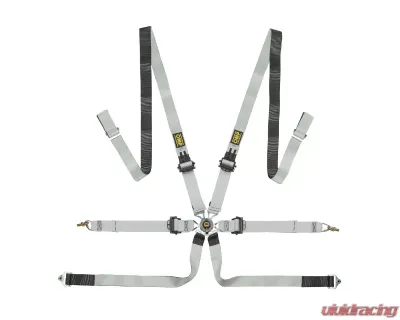 OMP Racing Safety Harness One-D 2" Pull Down Black/White FIA 8853-2016 - DA0-0102-A01-076