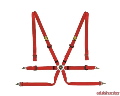 OMP Racing Safety Harness One 2" Pull Down Red FIA 8853-2016 - DA0-0202-A01-061
