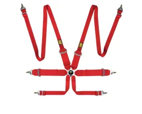 OMP Racing Safety Harness First 3+2 Red
