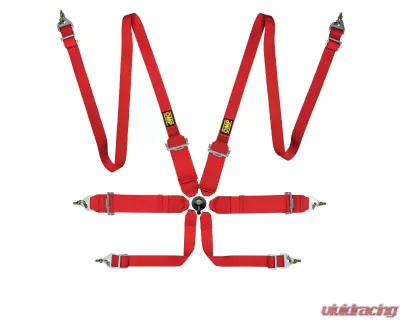 OMP Racing Safety Harness First 3+2 Red - DA0-0204-B02-061