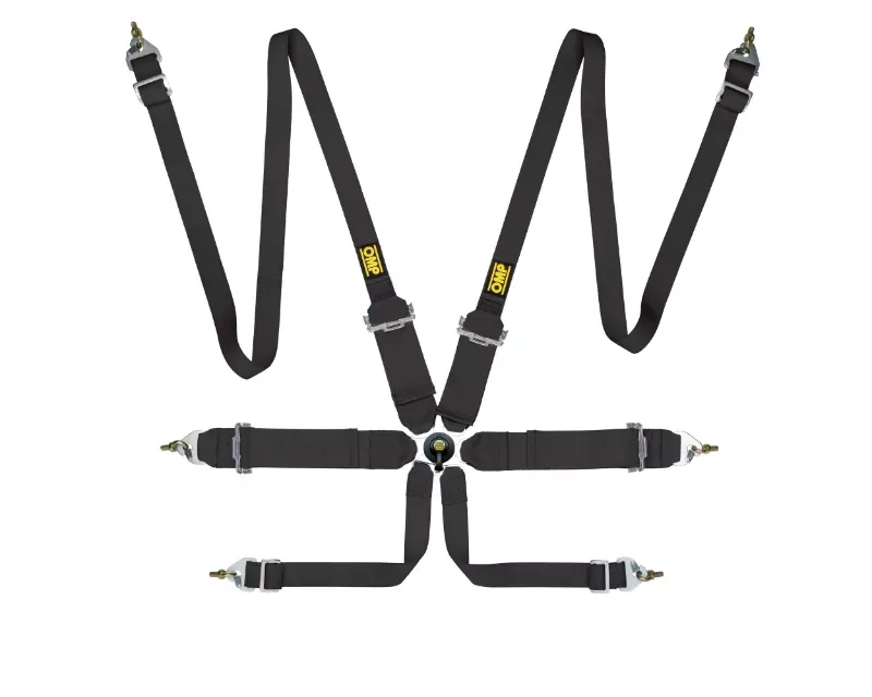 OMP Racing Safety Harness First 3+2 Black - DA0-0204-B02-071