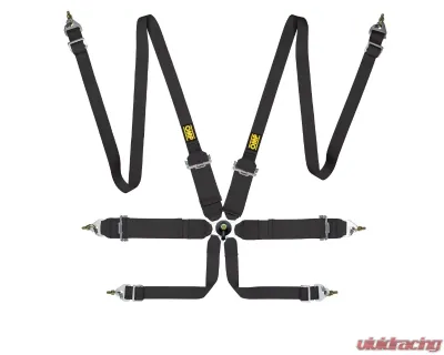 OMP Racing Safety Harness First 3+2 Black - DA0-0204-B02-071