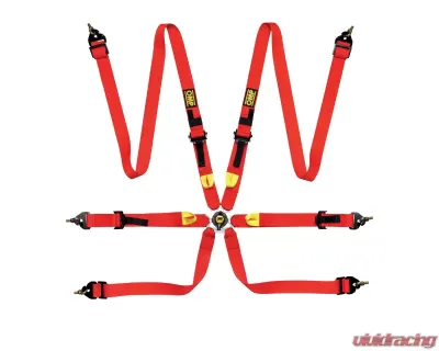 OMP Racing Safety Harness First 2" Red FIA 8853-2016 Pull Up - DA0-0208-A01-061