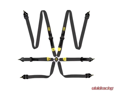 OMP Racing Safety Harness First 2" Black FIA 8853-2016 Pull Up - DA0-0208-A01-071