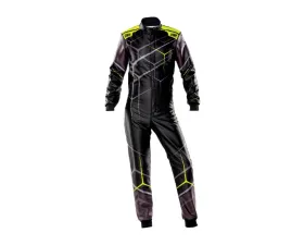 OMP Racing KS Art Karting Suit Black/Fluo Yellow