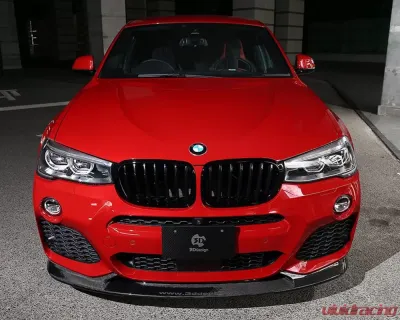 3D Design Carbon Fiber Front Lip Spoiler BMW F26 X4 M-Sport 2013-2018 - 3101-22621