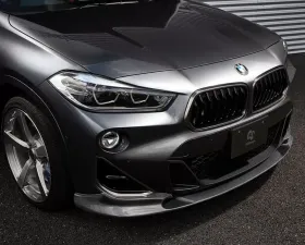 3D Design Carbon Fiber Front Lip Spoiler BMW F39 X2 M-Sport 2018-2023