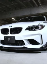 3D Design Carbon Fiber Front Lip Spoiler Set with Canards BMW F87 M2 2015-2018                                     - 3101-28721 - Image 5