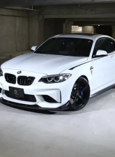 3D Design Carbon Fiber Front Lip Spoiler Set with Canards BMW F87 M2 2015-2018                                     - 3101-28721 - Image 7