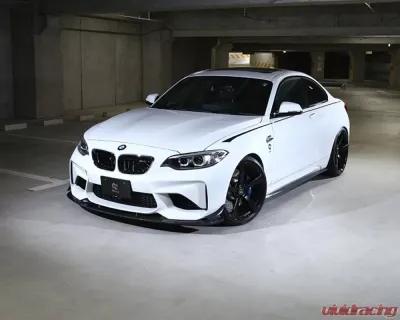 3D Design Carbon Fiber Front Lip Spoiler Set with Canards BMW F87 M2 2015-2018 - 3101-28721
