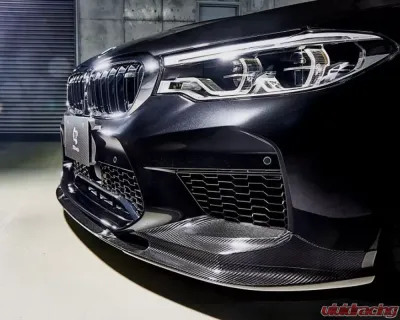 3D Design Pre-LCI Carbon Fiber Front Lip Spoiler BMW M5 F90 Non-LCI Only 2018-2022 - 3101-29011