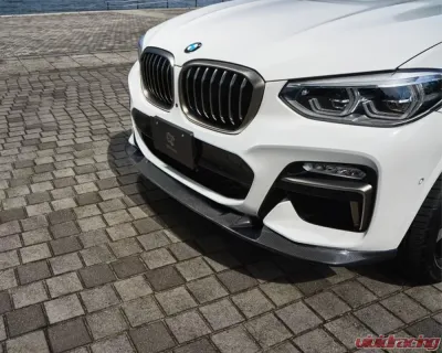 3D Design Carbon Fiber Front Lip Spoiler BMW G01 X3 M-Sport Pre-LCI Only | G01 X3 M40i Pre-LCI Only | G02 X4 M-Sport Pre-LCI 2018-2023 - 3101-30111