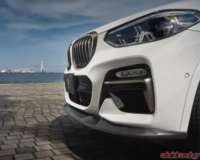 3D Design Carbon Fiber Front Lip Spoiler BMW G01 X3 M-Sport Pre-LCI Only | G01 X3 M40i Pre-LCI Only | G02 X4 M-Sport Pre-LCI 2018-2023 - 3101-30111