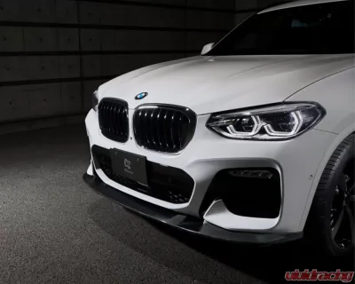 3D Design Carbon Fiber Front Lip Spoiler BMW G01 X3 M-Sport Pre-LCI Only | G01 X3 M40i Pre-LCI Only | G02 X4 M-Sport Pre-LCI 2018-2023 - 3101-30111