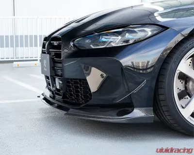 3D Design Carbon Fiber Front Lip Spoiler Set BMW M3 | M4 G80 | G82 2021-2025 - 3101-38222
