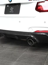 3D Design 2-Tip Exhausts Carbon Fiber Rear Diffuser BMW F22 2-Series M-Sport 2014-2018                                     - 3108-22211 - Image 6