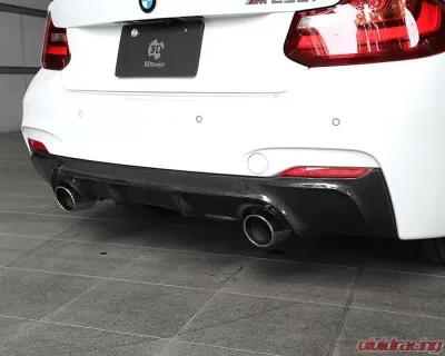 3D Design 2-Tip Exhausts Carbon Fiber Rear Diffuser BMW F22 2-Series M-Sport 2014-2018 - 3108-22211