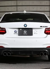 3D Design 4-Tip Exhausts Carbon Fiber Rear Diffuser BMW F22 2-Series M-Sport 2014-2018                                     - 3108-22221 - Image 2