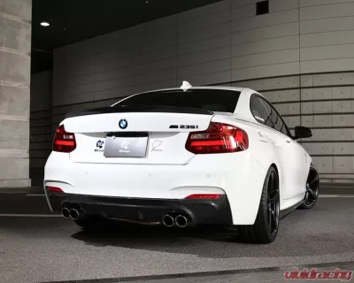 3D Design 4-Tip Exhausts Carbon Fiber Rear Diffuser BMW F22 2-Series M-Sport 2014-2018 - 3108-22221