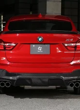 3D Design 4-Tip Exhausts Carbon Fiber Rear Diffuser BMW F26 X4 M-Sport 2013-2018                                     - 3108-22621 - Image 8