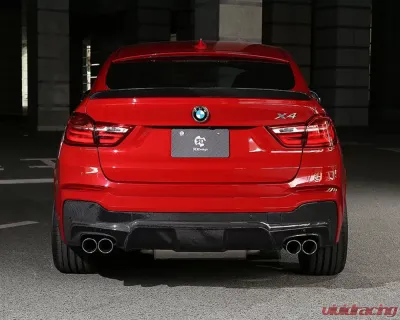3D Design 4-Tip Exhausts Carbon Fiber Rear Diffuser BMW F26 X4 M-Sport 2013-2018 - 3108-22621